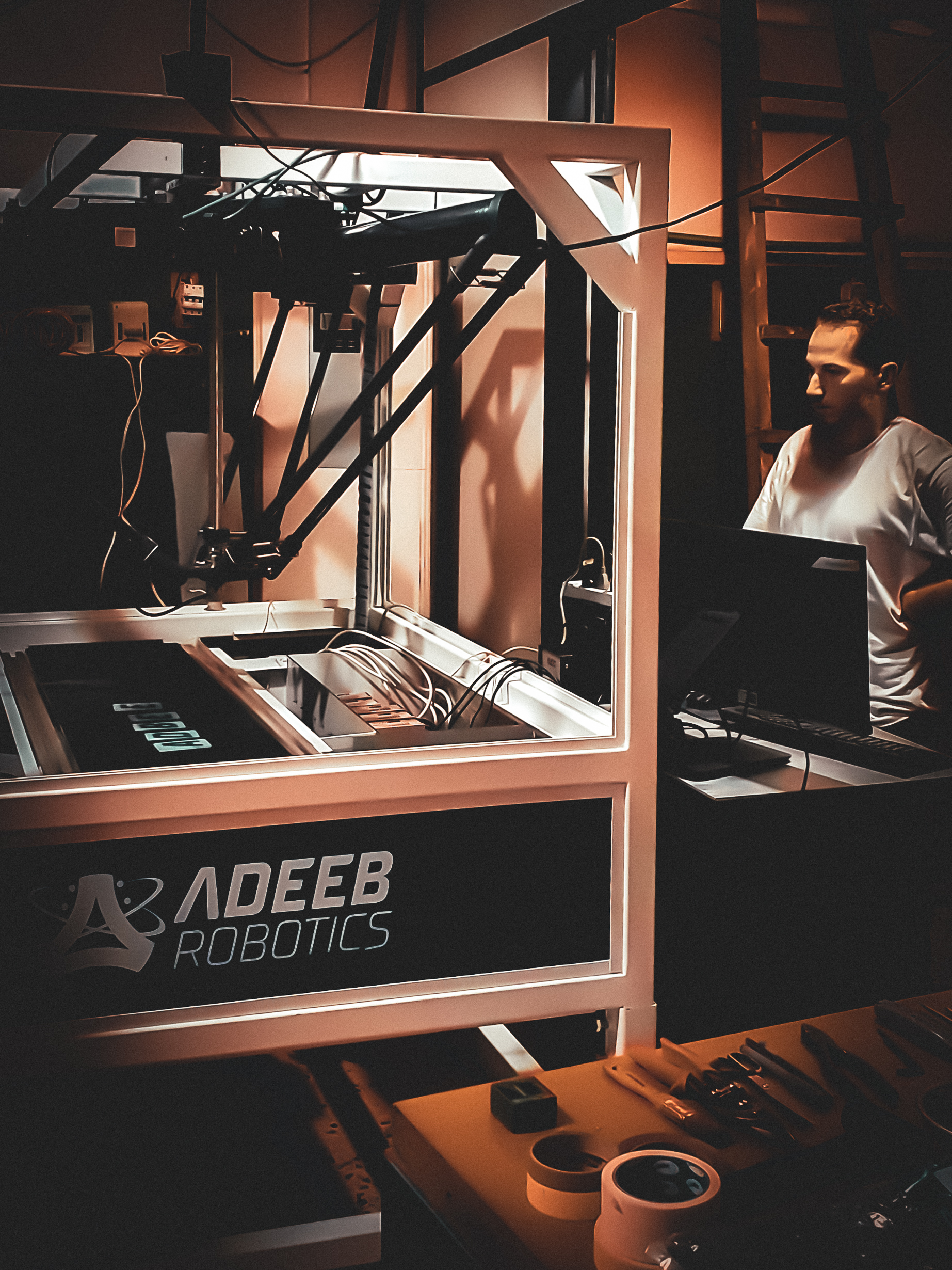 Scale view of Adeeb Delta robot unit
